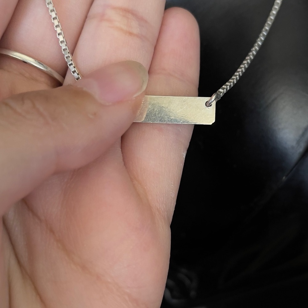 Sterling silver bar necklace - Picture 5 of 7